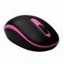 MOUSE OPTICO INALÁMBRICO TE5030, 1000 DPI, 2 BOTONES, SCROLL, NEGRO/ROSADO