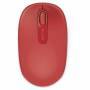 MOUSE ÓPTICO INALÁMBRICO MICROSOFT MOBILE 1850, 1000DPI, RECEPTOR USB, 2.4GHZ, ROJO