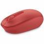 MOUSE ÓPTICO INALÁMBRICO MICROSOFT MOBILE 1850, 1000DPI, RECEPTOR USB, 2.4GHZ, ROJO